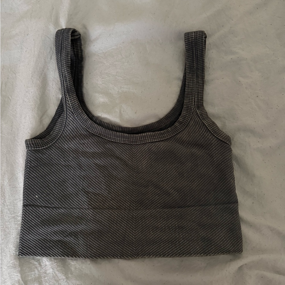 Nikibiki Charcoal Ribbed Top
